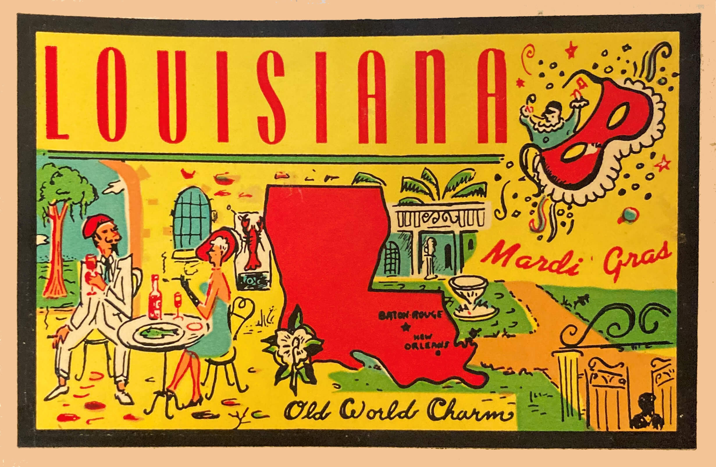 (image for) Louisiana Vintage Vacation Stickers